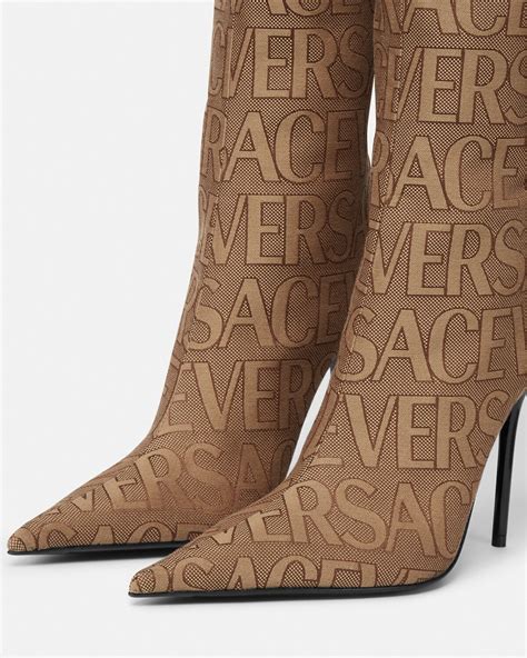 versace collection ankle boots|Versace thigh high boots.